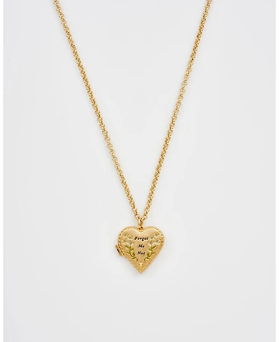 Fable England Forget Me Not Heart Locket Necklace