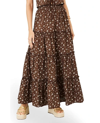Yumi Women's Daisy Print Maxi Skirt