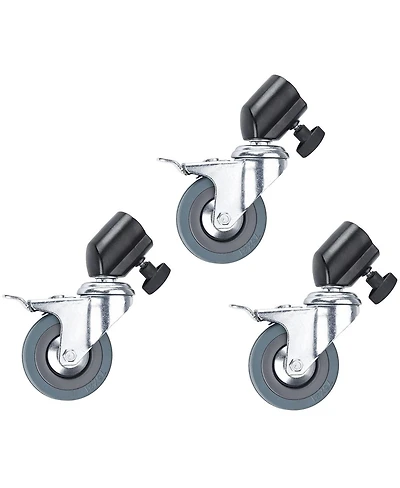 Flashpoint Locking Caster Set for Light Stands w 22mm Diameter Legs - Set of 3