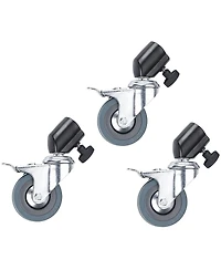 Flashpoint Locking Caster Set for Light Stands w 22mm Diameter Legs - Set of 3