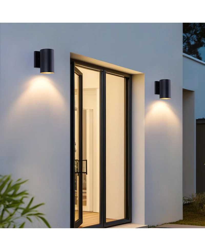 Busdays 7 Inch Outdoor Wall Sconce 1 Light Exterior Wall Light Cylinder Fixture 7 H x 5 W Pack of 2