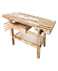 Olympia Tools 48 Inch Acacia Hardwood Woodworking Carpentry Workbench Storage