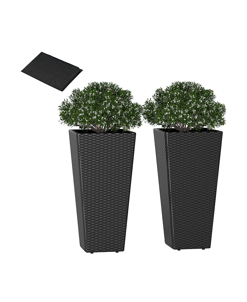 Sugift Set of 2 30 Inch Tall Flower Pot with Open-ended Base