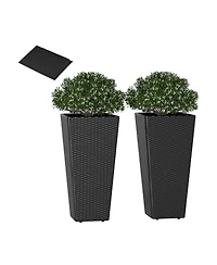 Sugift Set of 2 30 Inch Tall Flower Pot with Open-ended Base