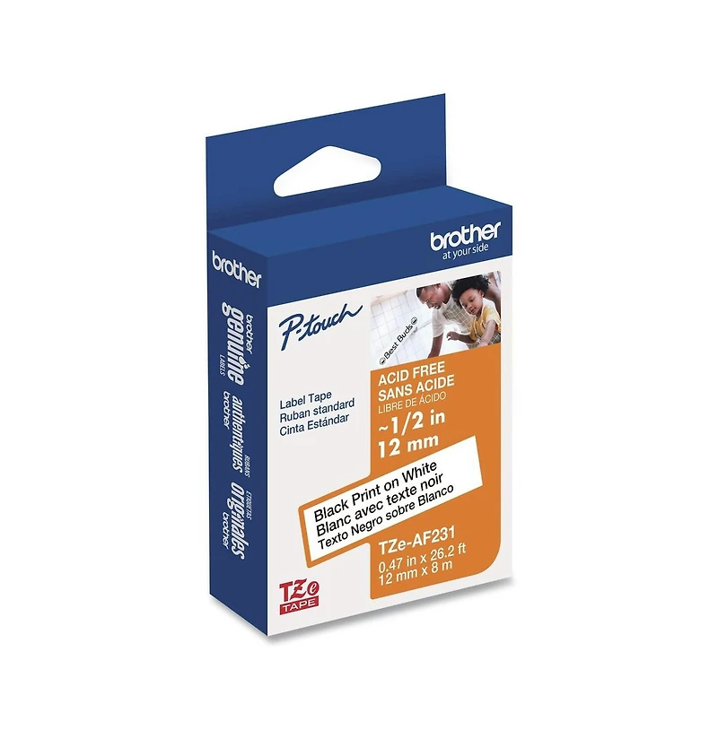 Brother P-Touch TzEAF231 0.47 Inch x 26.2 Foot TZ Photo-Safe Tape Cartridge for P-Touch Labelers