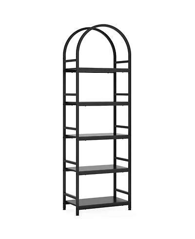 Slickblue 4-Tier Bookcase Shelf with Arched Design for Books and Decor