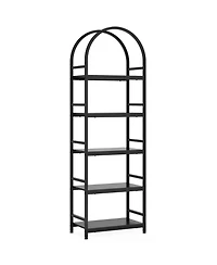 Slickblue 4-Tier Bookcase Shelf with Arched Design for Books and Decor