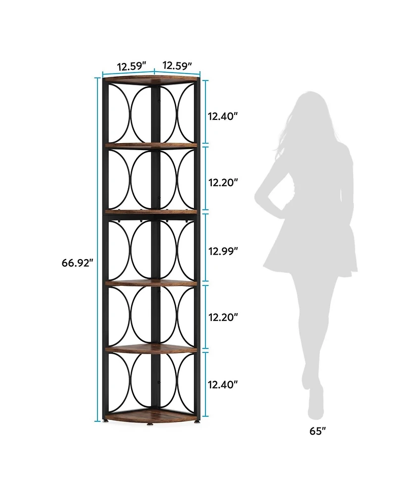 Slickblue Modern Corner Shelving Unit for Living Room and Office