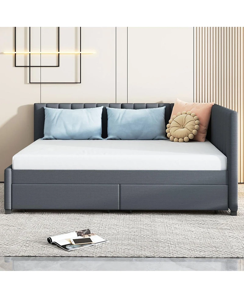 Streamdale Furniture Upholstered Daybed with 2 Storage Drawers