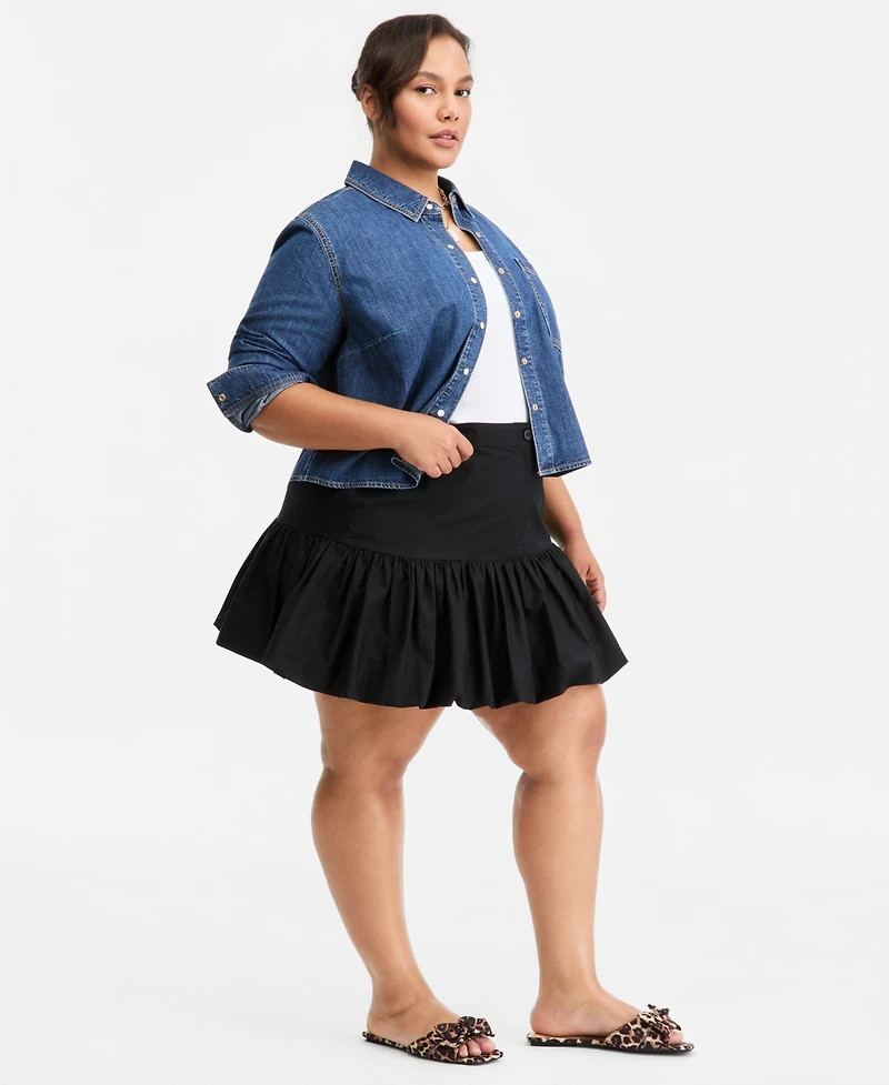 On 34th Trendy Plus High-Rise Drop-Waist Bubble-Hem Skirt, Macy's Exclusive