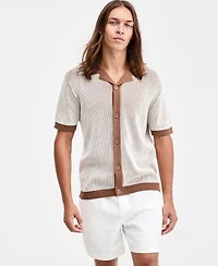 Sun + Stone Men's Plaited Short-Sleeve Camp Shirt, Macy's Exclusive