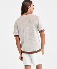 Sun + Stone Men's Plaited Short-Sleeve Camp Shirt, Macy's Exclusive
