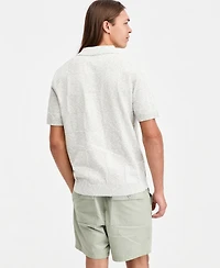 Sun + Stone Men's Square Stitch Marled Polo Shirt, Macy's Exclusive