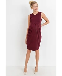Hello Miz Maternity Sleeveless Pleated Bodycon Dress