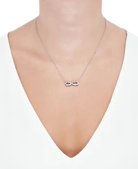 Macy's Swiss Blue Topaz (1/2 ct. t.w.) Infinity Pendant Necklace in Sterling Silver