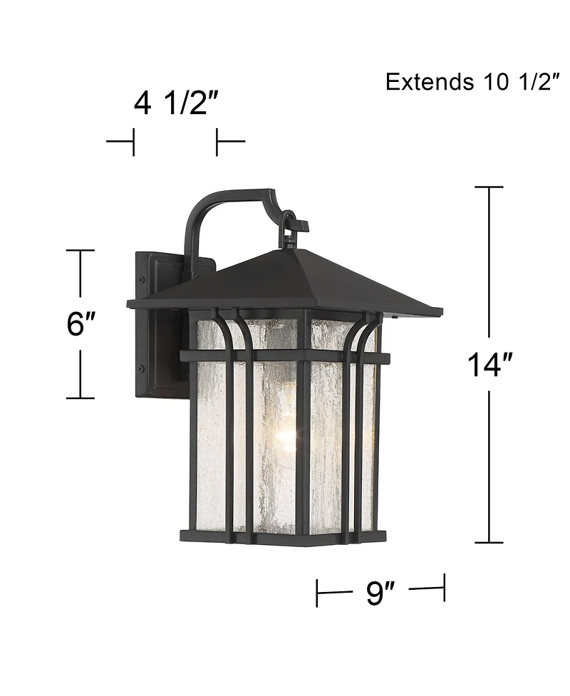 John Timberland Syon Mission Outdoor Wall Light Fixtures Set of 2 Painted Bronze Lantern Clear Seeded Glass for Post Exterior Barn