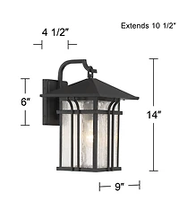 John Timberland Syon Mission Outdoor Wall Light Fixtures Set of 2 Painted Bronze Lantern Clear Seeded Glass for Post Exterior Barn