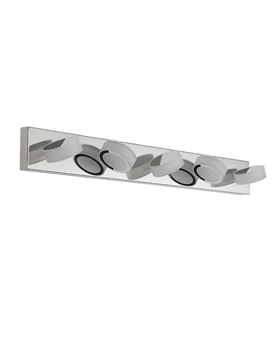 Busdays Modern 5 Light Led Vanity Light Fixture Chrome Finish with Acrylic Shades Dimmable Bathroom Wall Sconce for Mirror Shower Decor