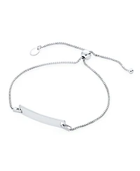Bling Jewelry Dainty Blank Name Plated Identification Id Bolo Bracelet