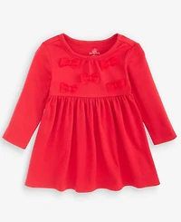 First Impressions Baby Girls' 0M-24M Long-Sleeve Bows Dress, Macy's Exclusive