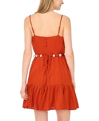1.state Women's Sweetheart Neck Sleeveless Mini Linen Dress