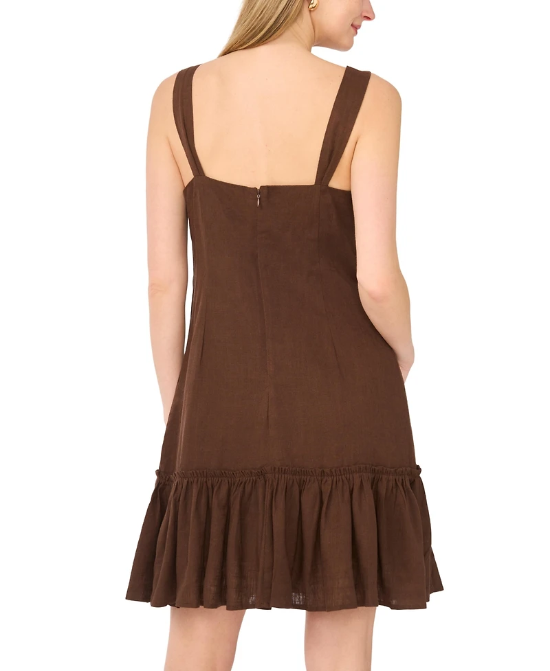 1.state Women's Mini V-Neck Sleeveless Tiered Ruffle Dress