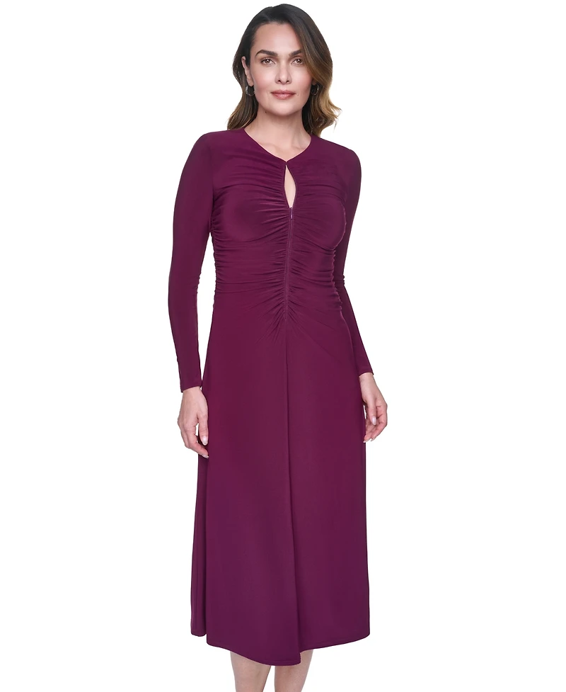 Vince Camuto Women's Shirred Long-Sleeve Dress