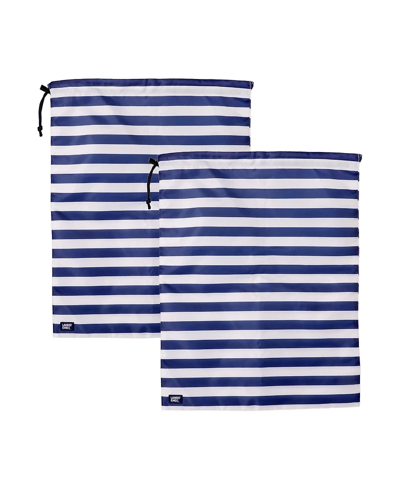 Lands' End 2-Pack Travel Laundry Bags, Polyester Canvas Dirty Clothes Travel Bag with Drawstring