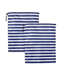 Lands' End 2-Pack Travel Laundry Bags, Polyester Canvas Dirty Clothes Travel Bag with Drawstring