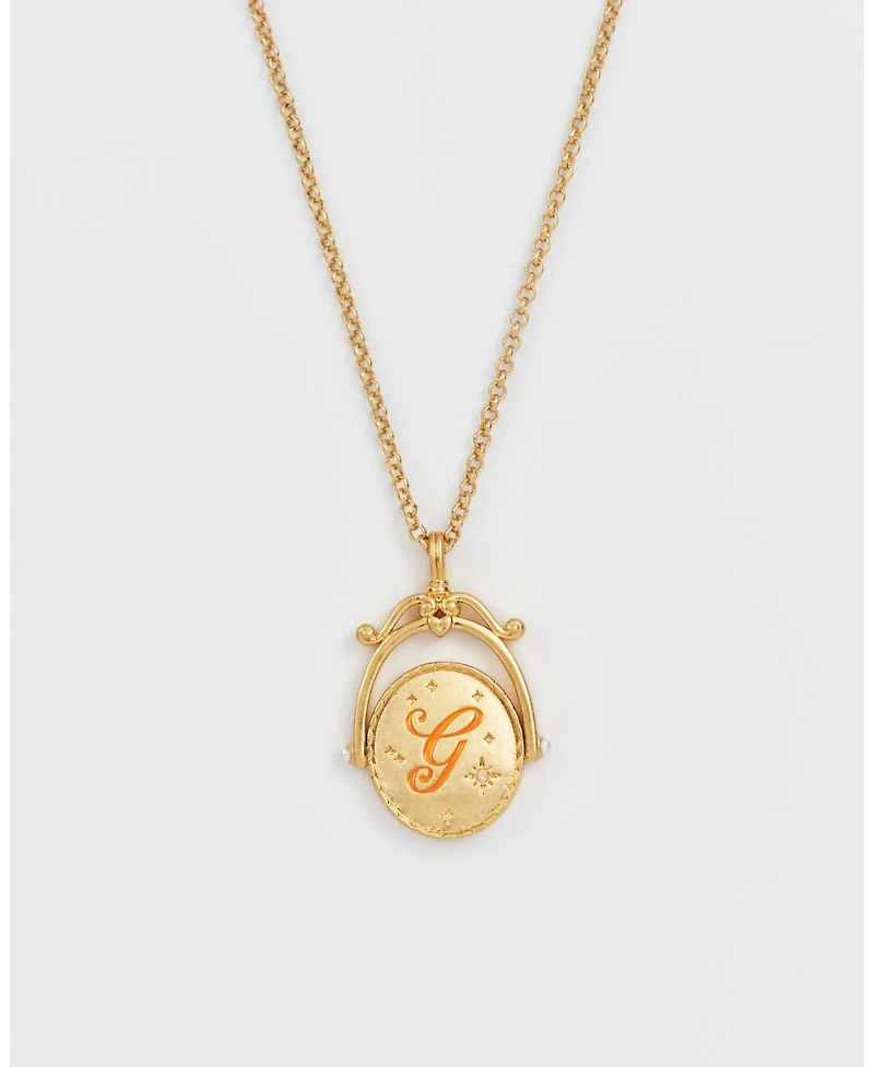 Fable England G Initial Gerbera Spinner Chain Necklace