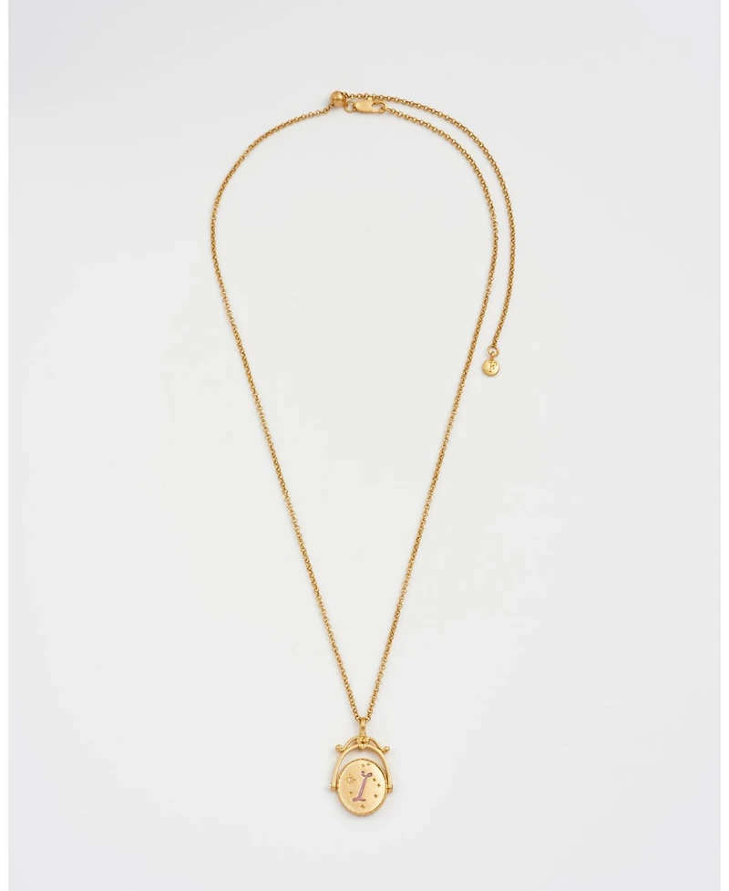 Fable England I Initial Iris Spinner Chain Necklace
