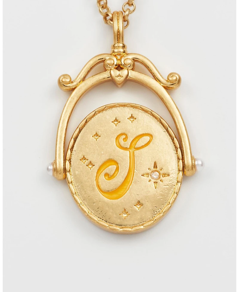 Fable England S Initial Sunflower Gold Spinner Chain Necklace