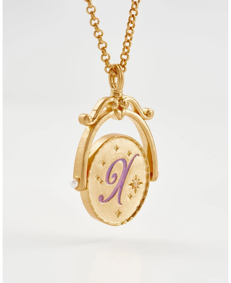 Fable England X Initial Xeranthemum Spinner Chain Necklace