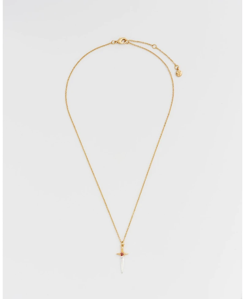 Fable England Gold Rose and Dagger Necklace