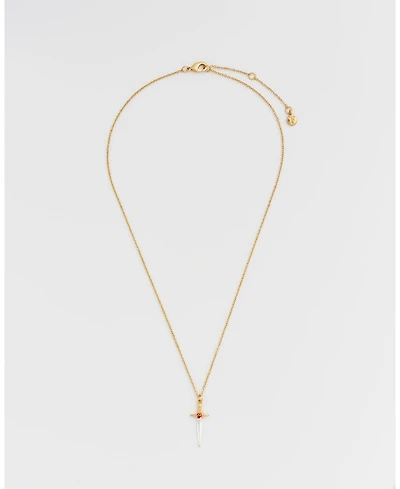 Fable England Gold Rose and Dagger Necklace