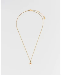 Fable England Gold Rose and Dagger Necklace