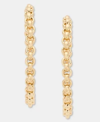 Lauren Ralph Gold-Tone 40mm Chain Hoop Earrings