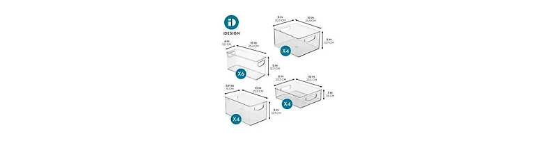iDesign , 18-Piece Clear Bin Organization Set