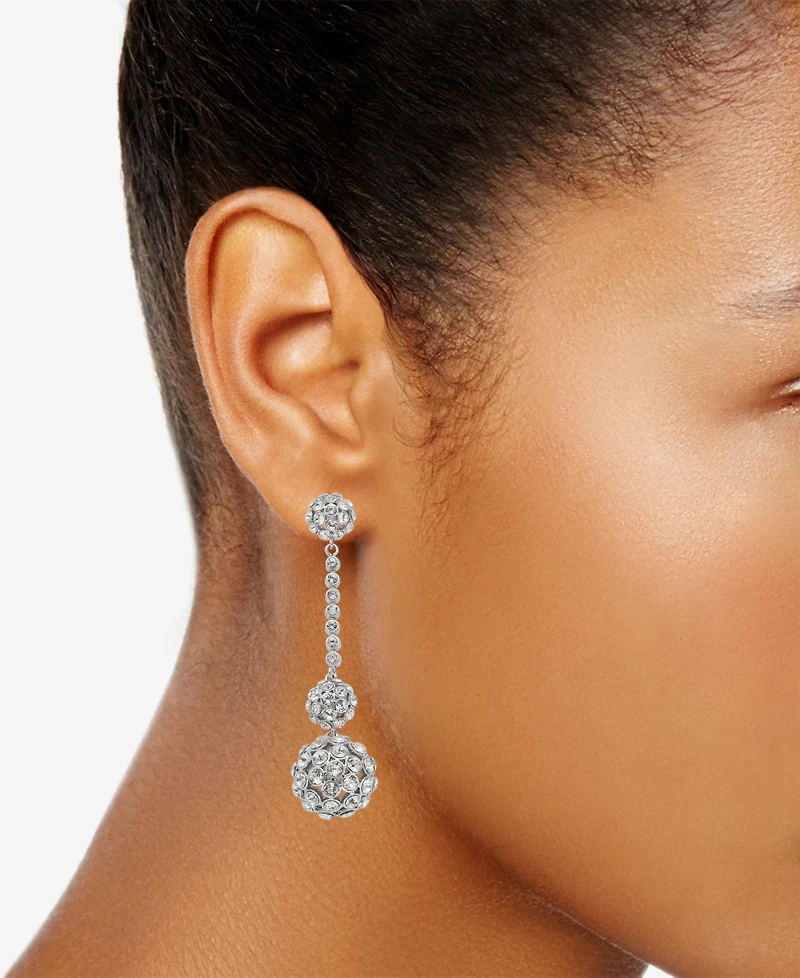 Givenchy Pave Cluster Linear Drop Earrings