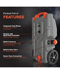 Camco Rhino Portable Gallon Rv Waste Tank Holding Hose and Accessories
