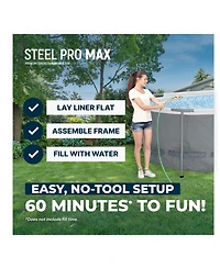 Bestway Power Steel 18' x 9' x 48" Oval Above Ground Outdoor Swimming Pool Set