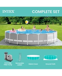 Intex 18ft x 48in Prism Round Frame Above Ground Swimming Pool Set with Pump