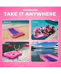 Swimline Classic Edition Inflatable Suntan Tub Floating Pool Hybrid Lounge, Pink