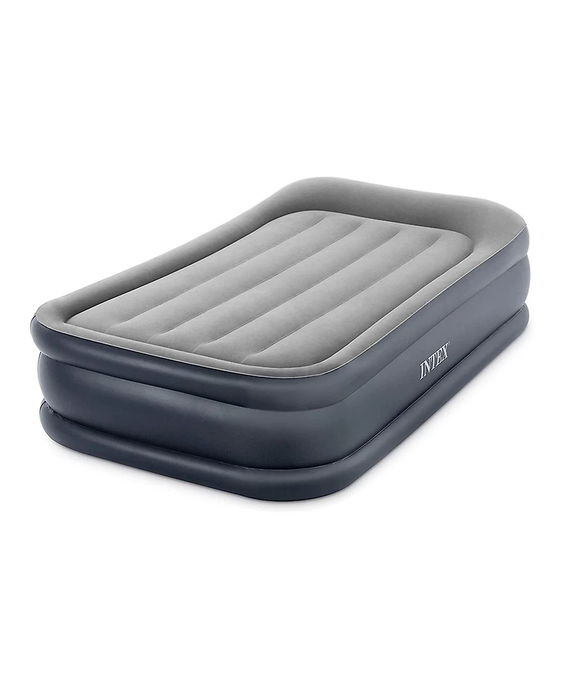 Intex Dura Beam Deluxe Pillow Raised Air Mattress Bed with Built In Pump