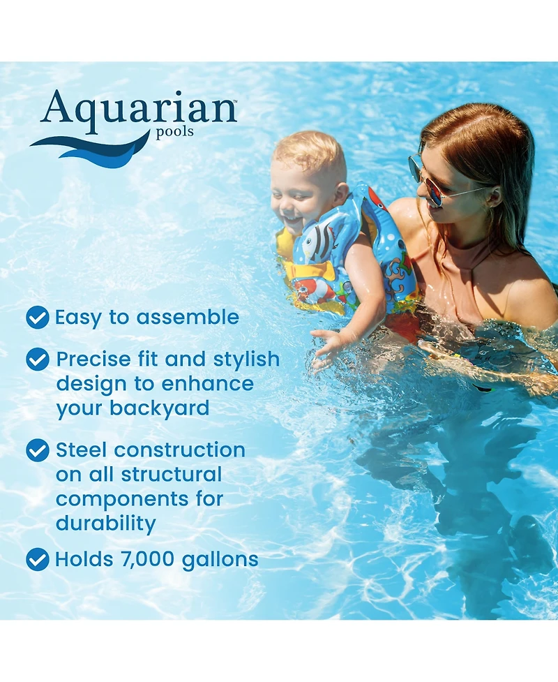 Aquarian Phoenix 21' x 52" Steel Frame Above Ground Swimming Pool Kit with Pump