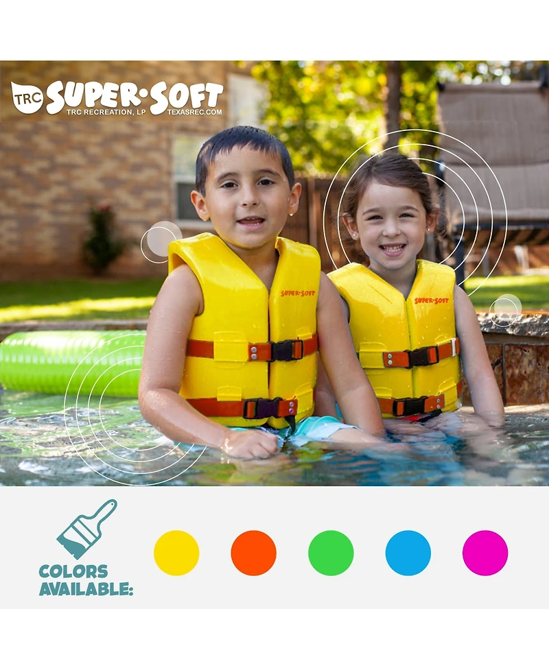 Trc Recreation Super Soft Child Life Jacket Swim Safety Vest, Small