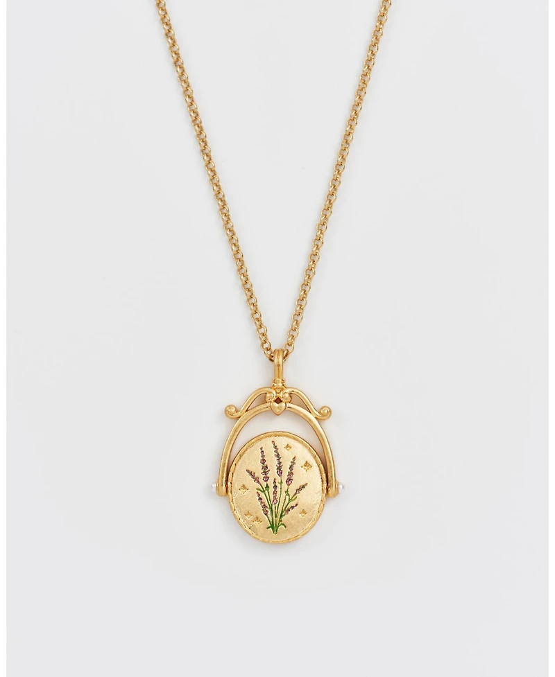 Fable England L Initial Lavender Spinner Chain Necklace