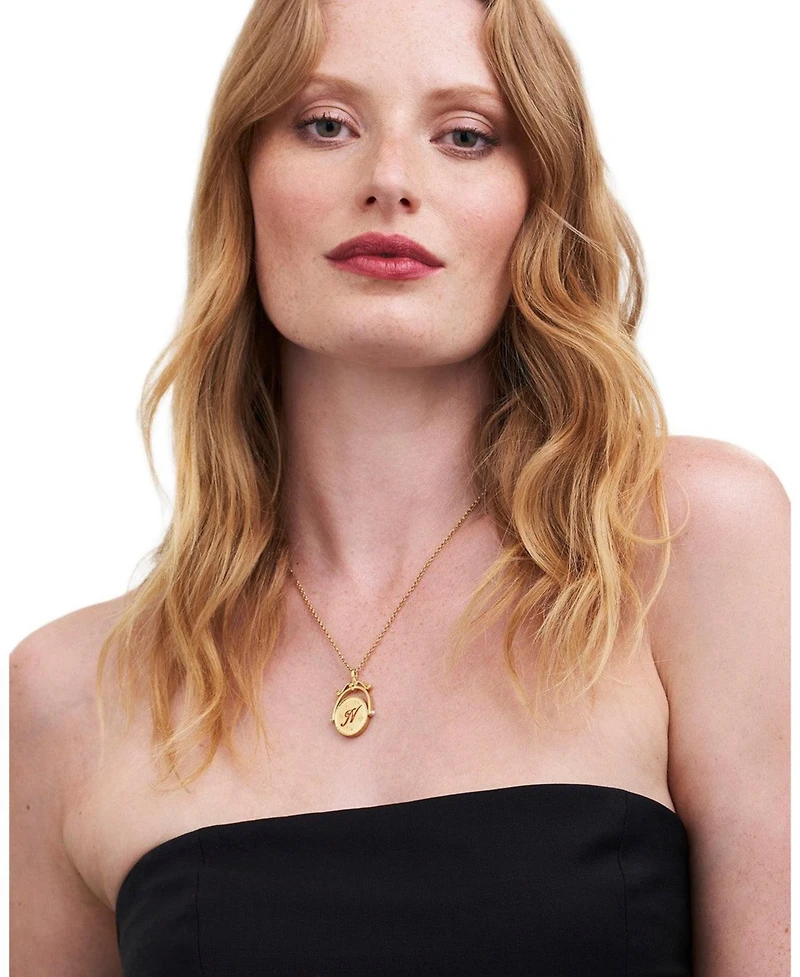 Fable England N Initial Nasturtium Gold Spinner Chain Necklace