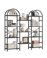 Gaomon 4-Tier Industrial Arched Triple Column Bookshelf, Storage Rack for Living Room, Bedroom, Home Office