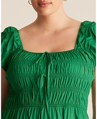 Estelle Women's Alana Cotton Tiered Fit Flare Midi Dress